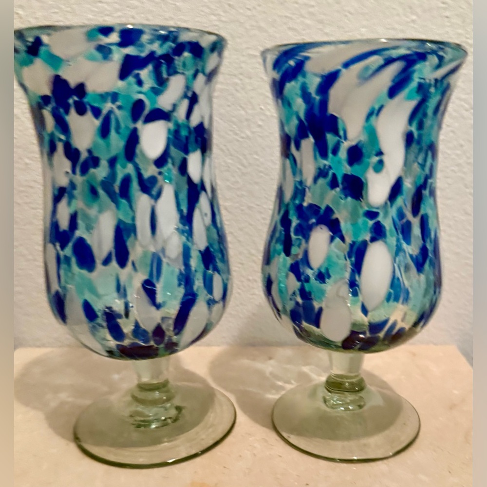 (4) “Bahia” by 10 Strawberry Street. 16oz. Mexico. Hand blown.